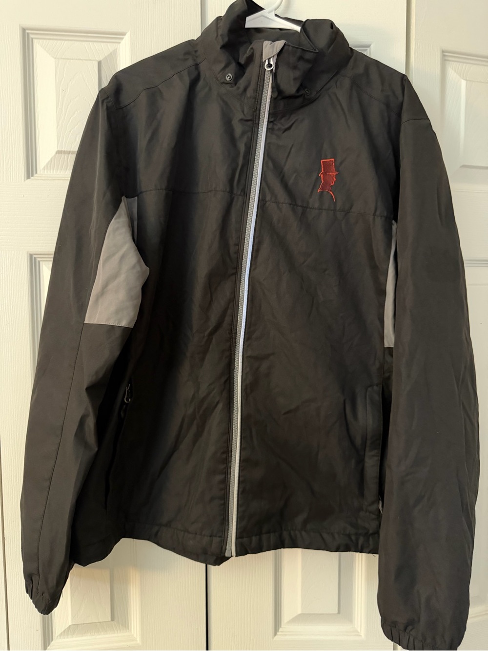 Men's Black & Gray Lightweight Zip Windbreaker Jacket